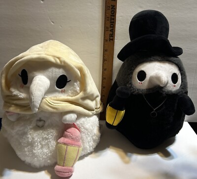 Squishable Plague Doctor Plush Figures- Black/Pink Lot Of Two! (R)