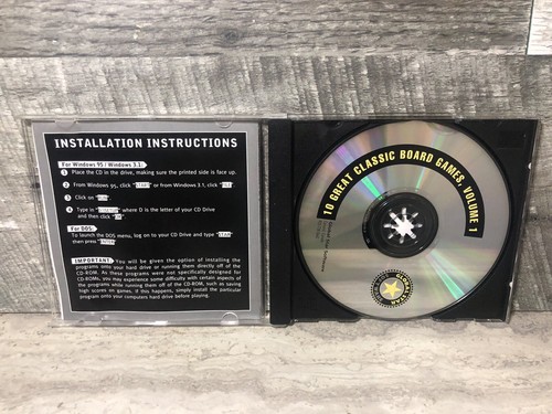 Top 10 Great Classic Board Games Shareware Global Star Software (PC CD-ROM 1996) - Picture 3 of 3