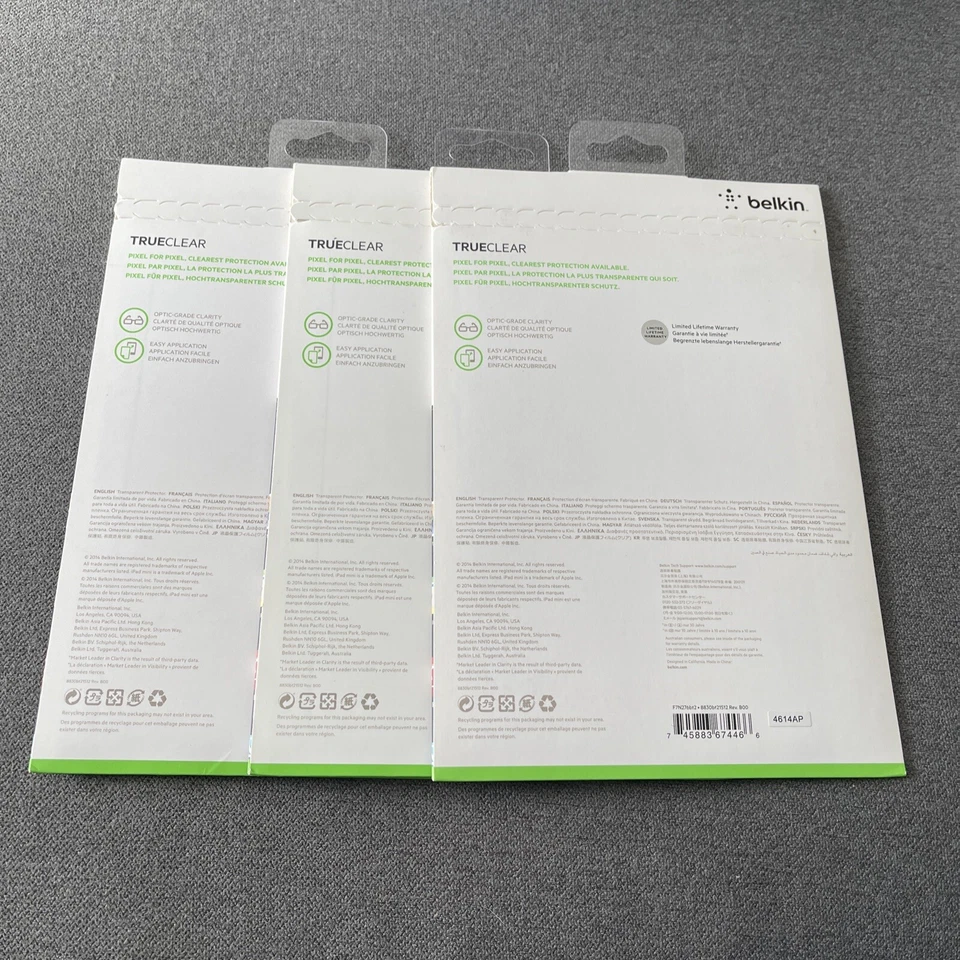 *Lot Of 3* Belkin 2-Pack TrueClear Transparent Screen Protector iPad mini 1/2/3 - Image 2 of 3