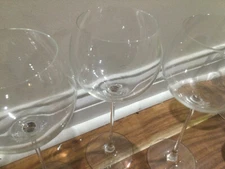 3 CRATE AND BARREL RONA SLOVAKIA ? TALL CRYSTAL BALOON WINE GLASSES 10.5''