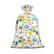 Jumbo Large Plastic Gift Bag, Birthday Design Plastic Bag with Tag and Tie
