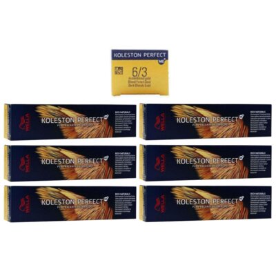 Wella Koleston Perfect ME Rich Naturals 6 x 60 ml 6/3 dunkelblond gold Set