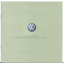 Volkswagen Phaeton Specifications 2008 UK Brochure 3.0 V6 TDi, 4.2 V8 & 6.0 W12