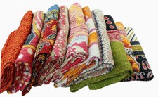 Wholesale Lot 10 Indian Vintage Kantha Quilt Handmade Throw Reversible Blanket