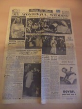 OLD VINTAGE daily mail ORIG 1940S NEWSPAPER 21 nov 1947 QUEEN ROYAL WEDDING