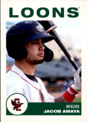 2019 Great Lakes Loons Choice 3 Jacob Amaya Rosemead California CA Baseball Card