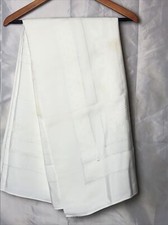 Tablecloth 48 Sqaure White Embroidered Silver Thread Accent