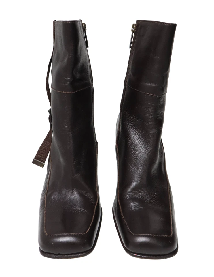 Joop Zapatos Mujer (Eu) 40 Cuero Marrón Corte Cinturón Cremallera Lateral Bloque - Imagen 4 de 4