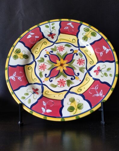 Pier 1 Vallarta 13" Hand Painted Earthenware Dinner Chop Charger Plate - Picture 3 of 11