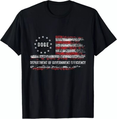 2025/DOGE DEPARTMENT OF GOVERNMENT EFFICIENCY D.O.G.E. US Flag Unisex T-Shirt