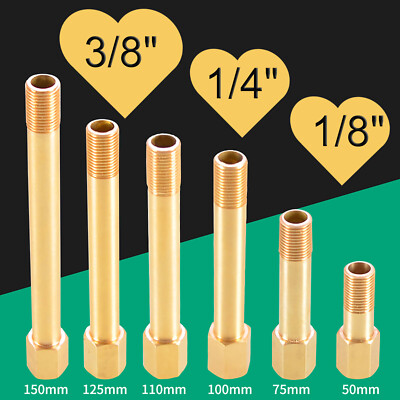 Brass Male To Female Pipe Fitting BSP Thread Extension Connectors 1/8'' 1/4'' 3/8''
