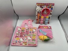 VINTAGE SANRIO HELLO KITTY BUBBLES / MINI TOTE BAG / CORN KNIFE SET LOT JAPAN