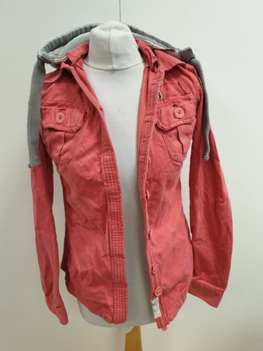 P43 WOMENS SUPERDRY PINK BUTTON FASTEN 