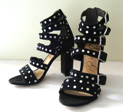 sam edelman black studded heels