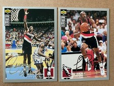 JEROME KERSEY TERRY PORTER 1994-95 Collector's Choice SILVER Signature BLAZERS