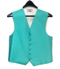 Men's After Six Mermaid Green Tuxedo Vest Free Shipping Adjustable Size XL