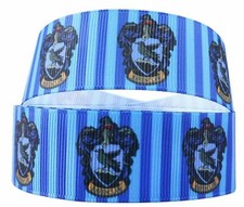 Ravenclaw House Crest 1" Wide Repeat Ribbon Sold in Yard Lots