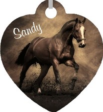 Personalized Custom Name Horse Stallion Western Style Metal Heart Necklace NEW