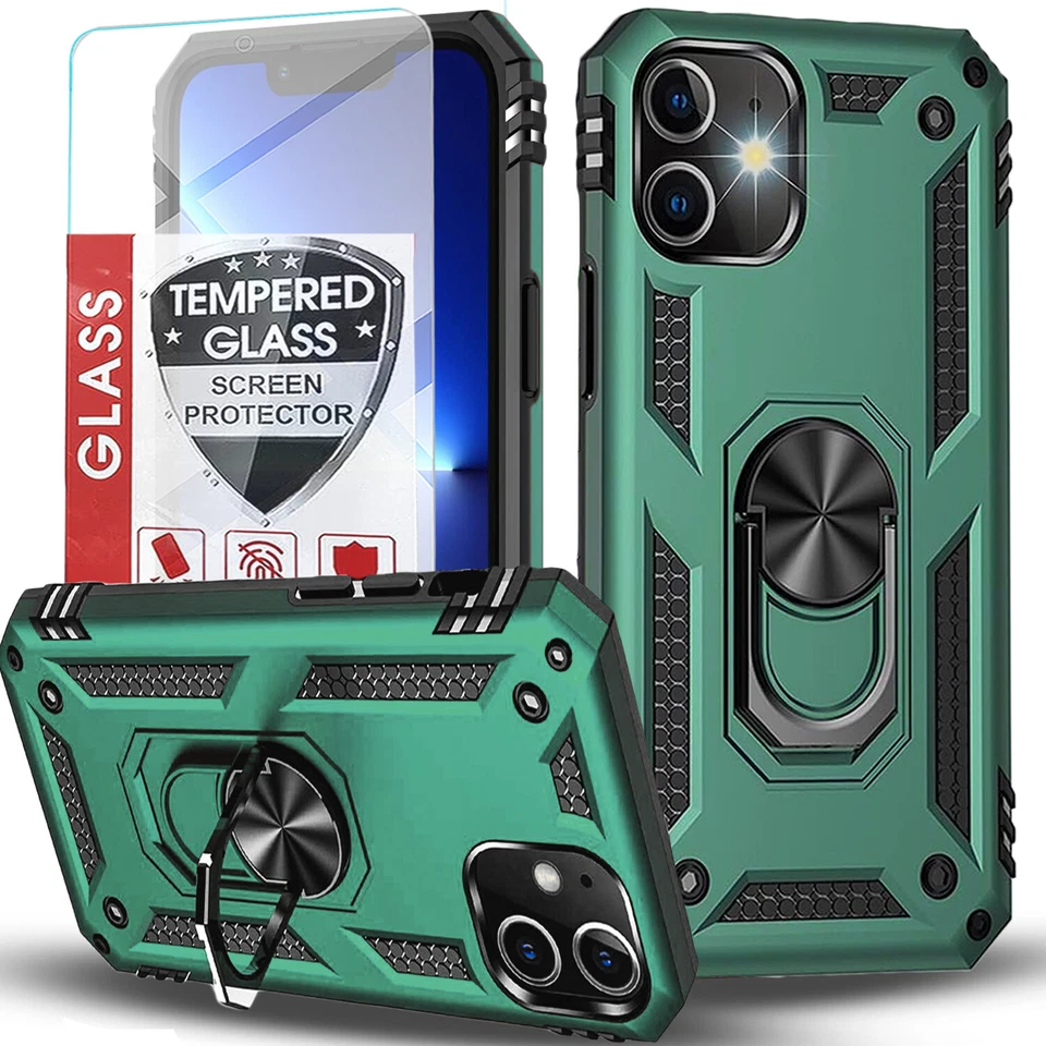 For iPhone 12/12 Pro Max/12 Mini Case Phone Cover Shockproof Stand+ Glass Screen - Image 4 of 4