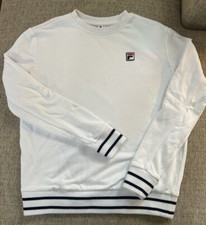 Fila Women  s French Terry Crewneck Sweatshirt Pullover White Size Small, White