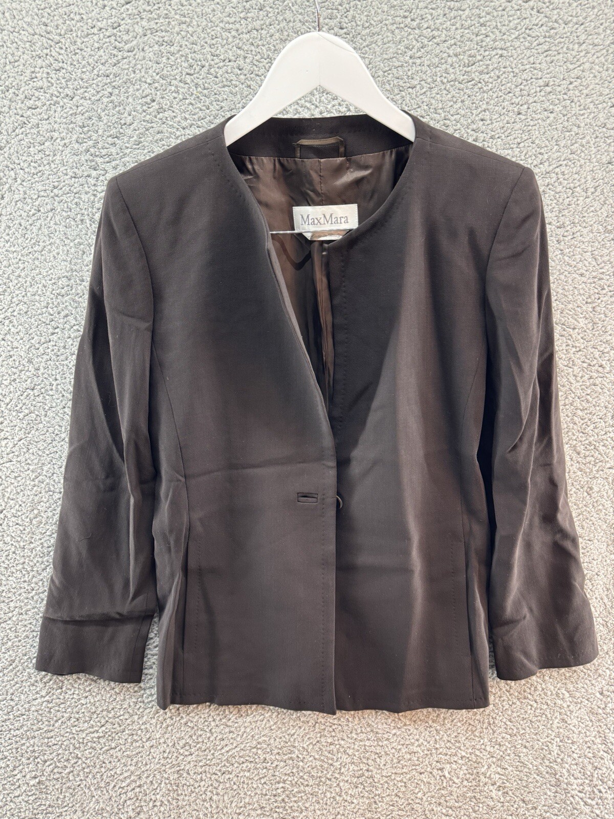 MaxMara 2-Button Solid Black Black Blazer Jacket … - image 1