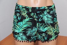 NWT Miken Swim Swimsuit Cover Up Shorts Size XS Black Green