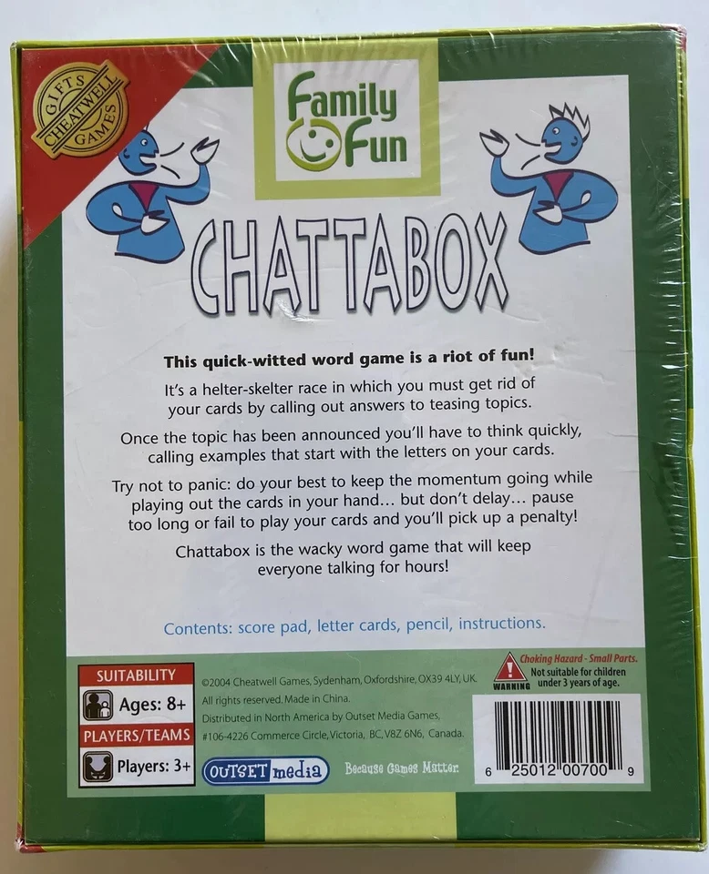 Family Fun Chattabox The Quick Thinking Word Game (Outset Media, 2004) - Image 2 of 2
