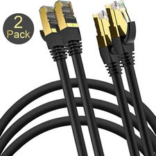 Cat 8 Twisted Pairs Ethernet Cable 6ft, Outdoor Heavy Duty Internet Network Lot