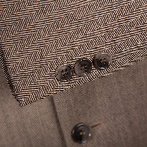 VTG John Veitz Blazer Sport Coat 40R Wool Brown Herringbone Signature Collection - Picture 5 of 9