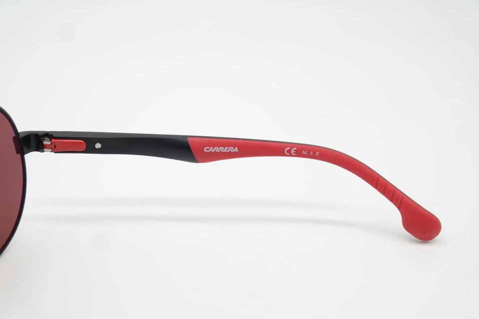 Occhiali da Sole Carrera 8025 Nero Rosso Ovale Occhiali Nuovo - Immagine 4 di 4