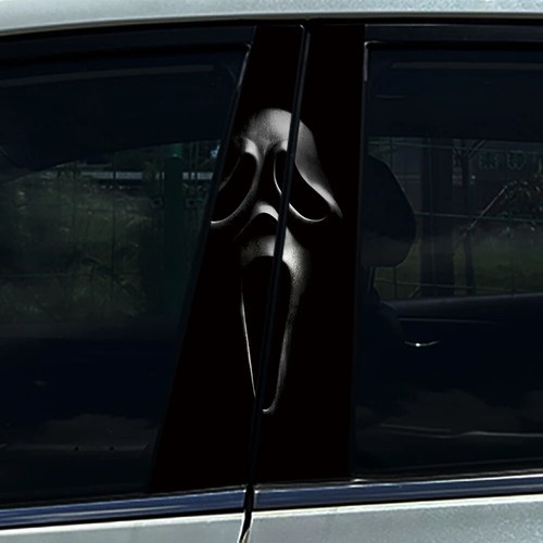 2x Ghost Mask Car B Pillar Sticker Center Column Cover Decals - Bild 19 von 20