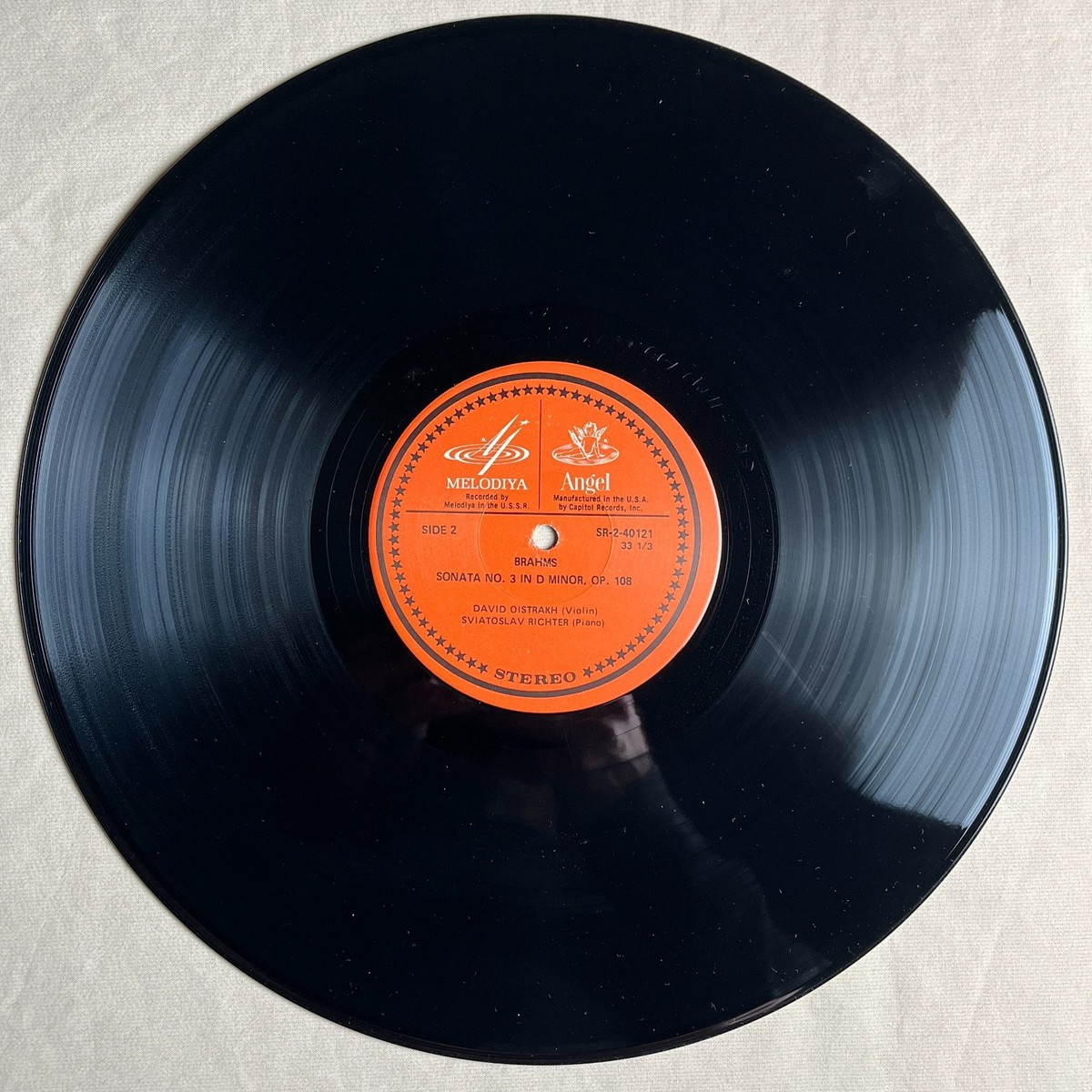 OISTRACH/RICHTER Violin Sonata 1970 Vinyl LP Melodiya/Angel SR