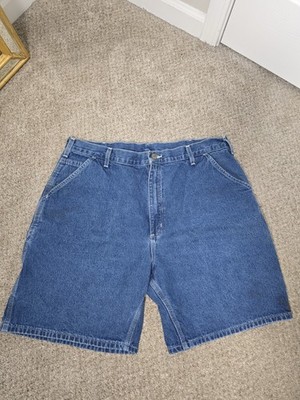 Carhartt Denim Carpenter Shorts Blue Medium Wash Baggy Y2K Size 40