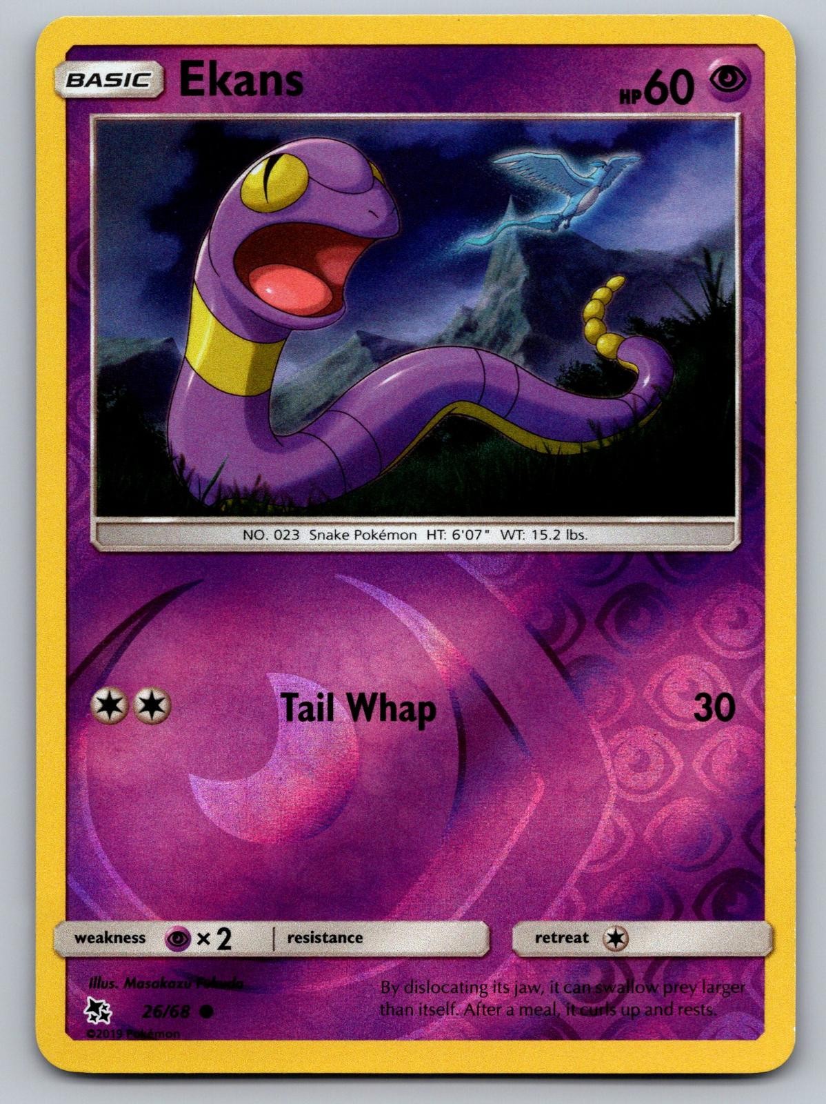 Ekans 26/68 Hidden Fates Pokemon Reverse Holo Lightly Played