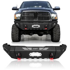Black Steel Front Bumper For 2010-2018 Dodge Ram 25003500 With Winch Plate