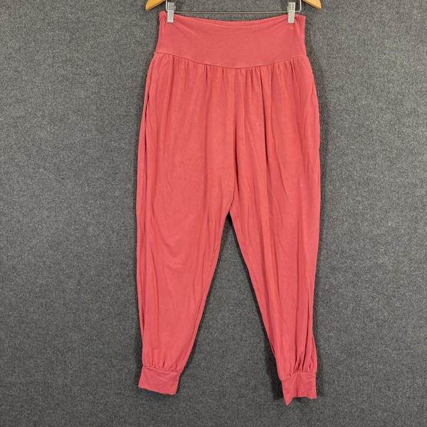Dharma Bums Pants Womens M Pink Harem Jersey Elastic Waist Pockets Lounge Casual