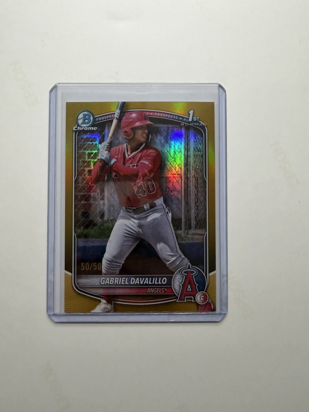 2025 Bowman Chrome Gabriel Davalillo 1st Bowman True Gold Refractor 50/50 Angels