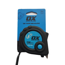 OX Trade 5m Tape Measure Metric & Imperial, with 25mm Nylon Blade & Belt Clip