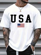 USA Flag Patriotic T-Shirt American Flag Graphic Tee 4th July Independence