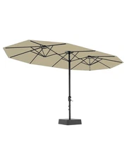 GarveeLife 15 ft Large Patio Umbrella with Base Included, Backyard (Beige)