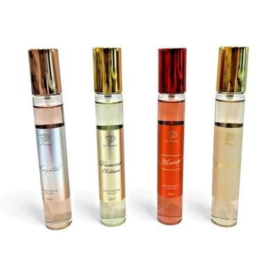 FINE PERFUMERY 4 Pack, 35ml Woman’s Eau De Perfume Spray Gift Women Fragrance Travel Size Set
