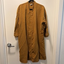 Cárdigan plumero de muselina Madewell suéter para mujer talla grande algodón amarillo mostaza
