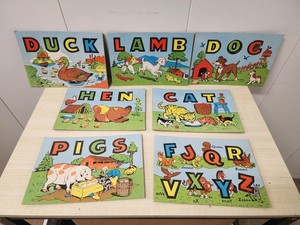 7 Vintage Duck Puzzle Letters Spelling Puzzle With Animals Farm
