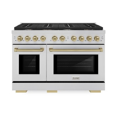 ZLINE 48'' PARAMOUNT DUAL FUEL GAS CONVECTION ELECT RANGE STAINLESS SDRZ-48-CB OB
