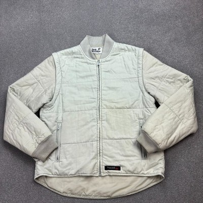 Jack Wolfskin Jacket Adult Medium Grey Hiking Bomber Lined Rain Coat Men