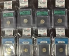 1940 -1945 Silver Mercury Dimes ANACS ICG UNC/AU (8) Key Dates Lot!!