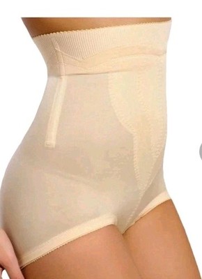 Rago of New York High Waist Panty Brief w/ Tulip Front Panel Size 1X Beige NEW 
