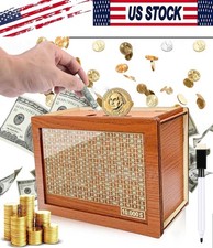 Wooden Money Bank with Counter   10,000-Day Saving Challenge Box US Stock 