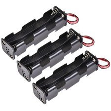 3 Pcs Battery Case Storage Box 8 Slots x 1.5V 2-Wire Lead for 8 x AA Battery UK