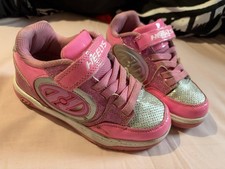 Heelys Girls' Rainbow Pink Silver Sparkly Sneakers Size UK 1 EU 33 Pre-owned